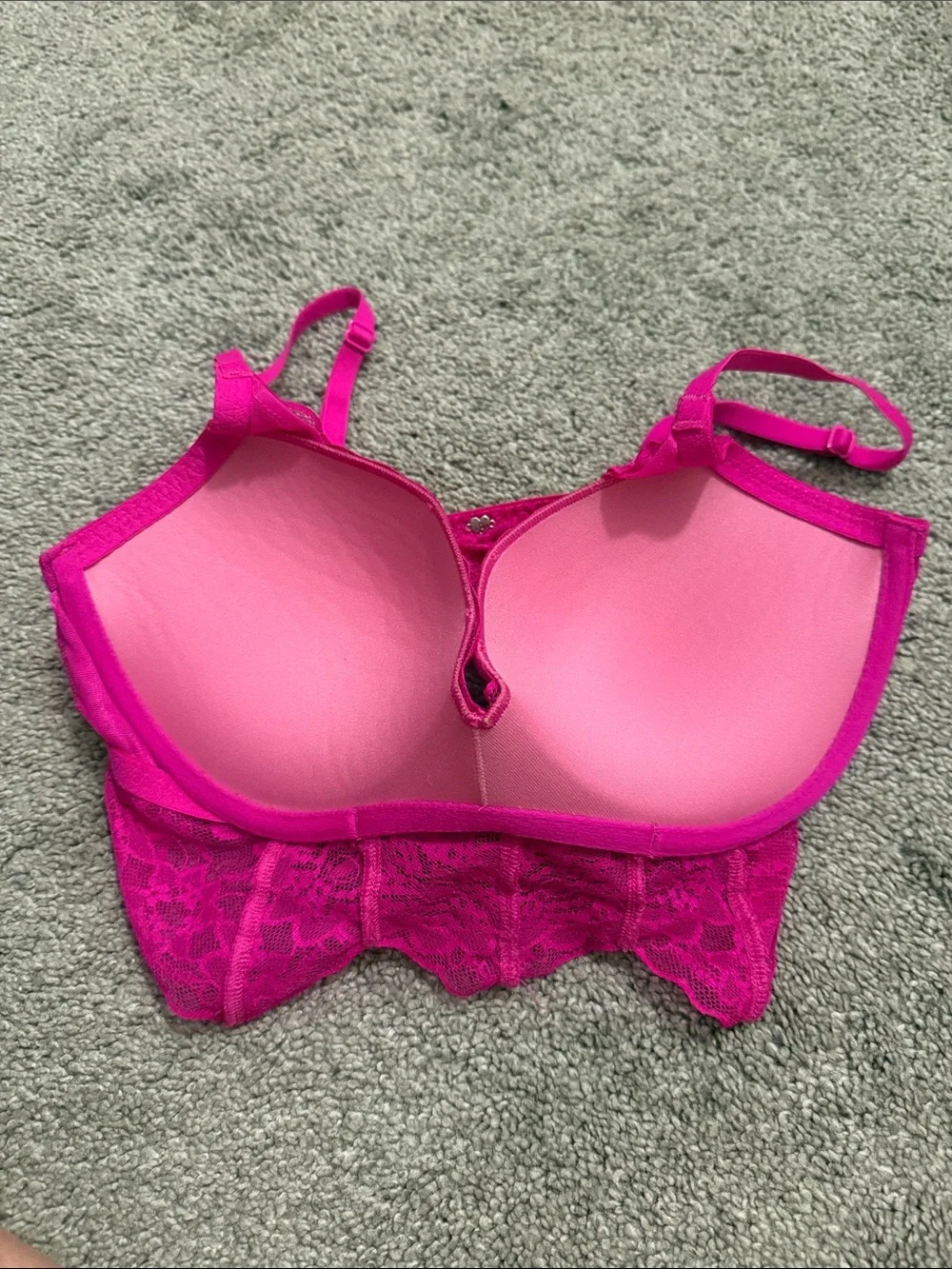 Hot Pink Lace Longline Bra